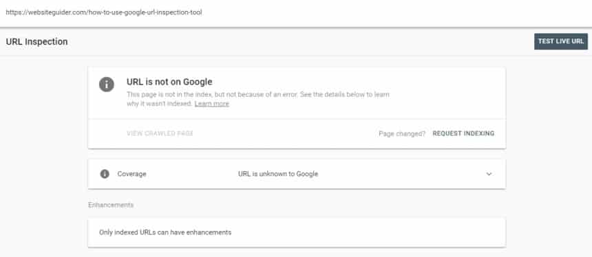 How To Use Google URL Inspection Tool? 3